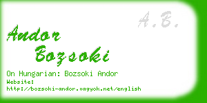 andor bozsoki business card